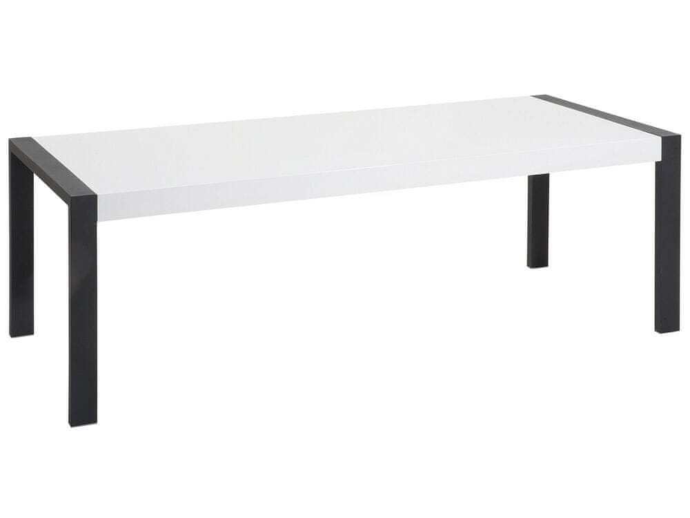 Beliani Jedálenský stôl 220 x 90 cm biela/čierna ARCTIC I